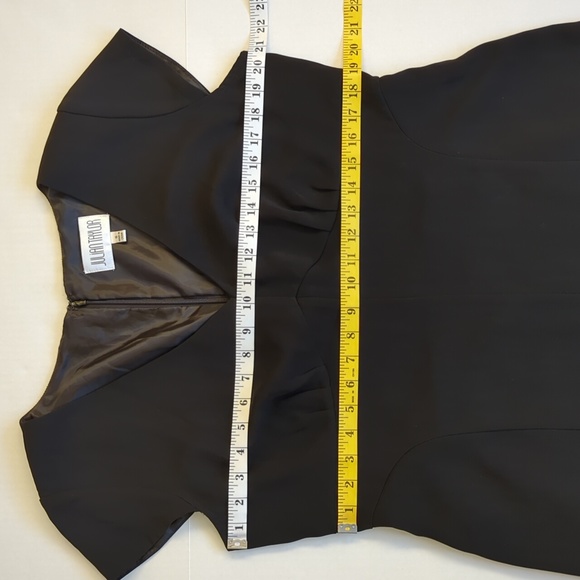 Julian Taylor Formal Flare Mesh Panel Hem Dress 16 Black - Picture 15 of 16